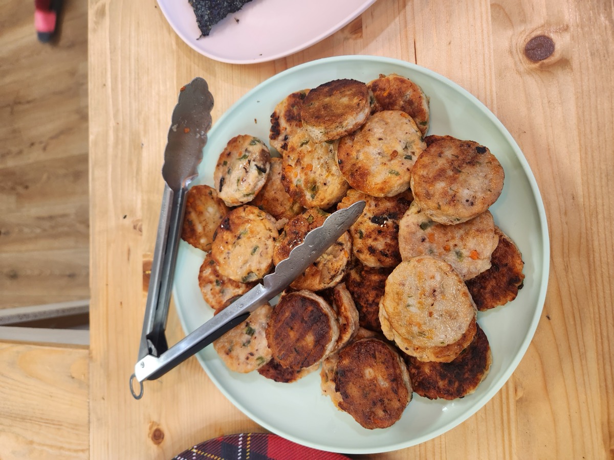 A plate of homemade savory pancakes