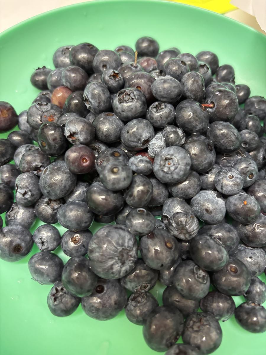A bowl piled high with fresh blueberries